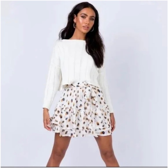 Princess Polly Worton Mini Skirt White Size 2 - Picture 10 of 13